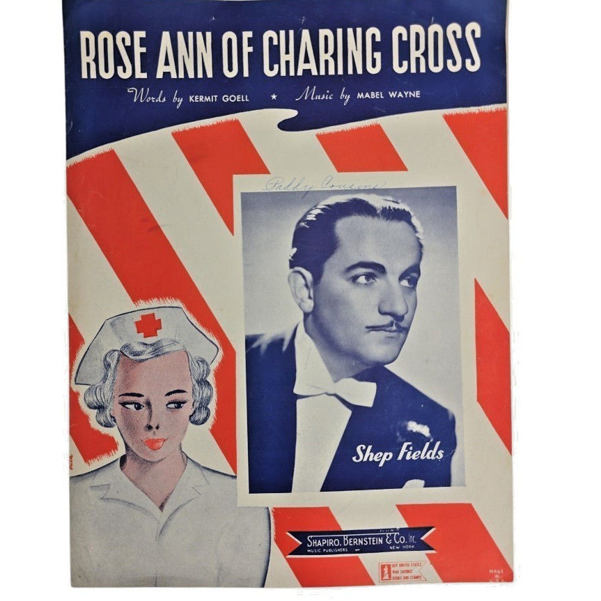 Rose Ann of Charing Cross Sheet Music 1942 Piano Lyrics Chords Goell Wayne Vtg