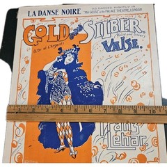 1903 Gold & Silver Valse Sheet Music Franz Lehar Art Nouveau Cover