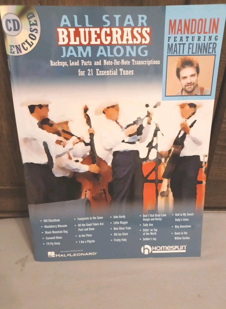 All Star Bluegrass Jam Along Sheet Music For Mandolin Book and CD