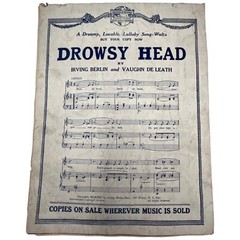 1921 All By Myself Irving Berlin Sheet Music Woman Doll Phone Cuckoo Clock Moon