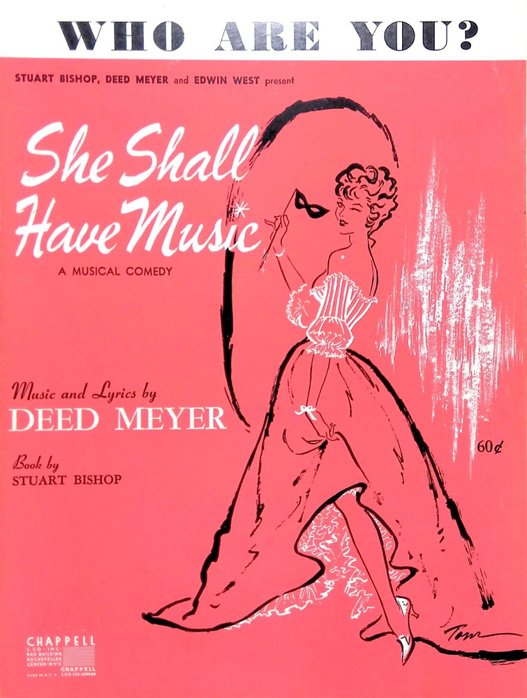 Who Are You Sheet Music She Shall Have Music 1959 Musical Flop Deed Meyer