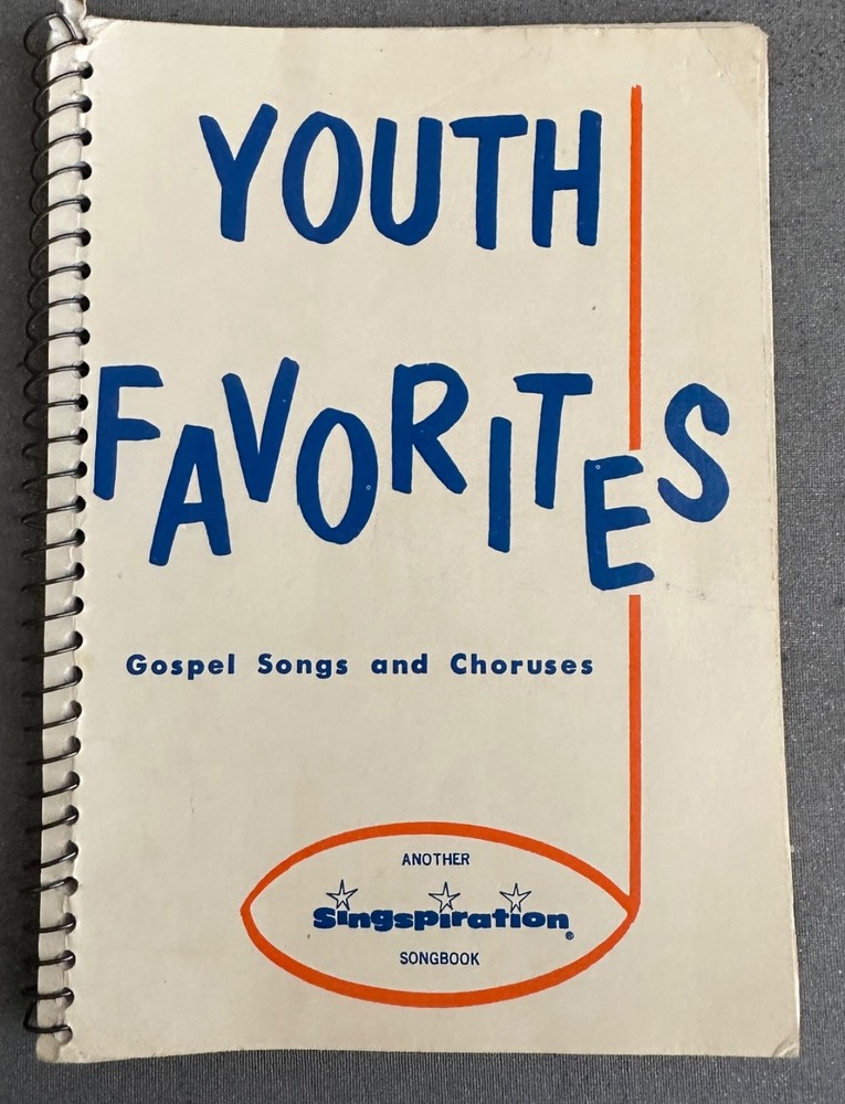 YOUTH FAVORITES 1963 Christian/Gospel Music Book, spiral bound, 130 pages