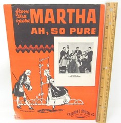 Ah So Pure Sheet Music 1938 Opera Martha Piano Ukulele Kings Jesters US Seller