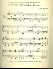 Mission Impossible piano solo sheet music Lalo Schifrin Charles Hansen pub 1967