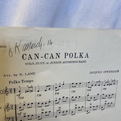 Can Can Polka Accordion Sheet Music Offenbach 1951 Alfred Music Co. SODUBA
