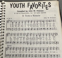 YOUTH FAVORITES 1963 Christian/Gospel Music Book, spiral bound, 130 pages