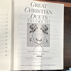 Christian Piano Duets Songbook Great Christian Duets Vol 3 Spiral Bound New
