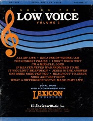 SOLOS FOR LOW VOICE, Volume 2 – SB-1003, 1981 PB
