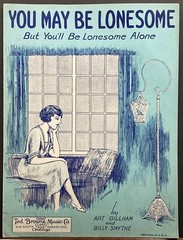 1924 « YOU MAY BE LONESOME » ART COVER SHEET MUSIC