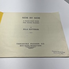 « Side by Side: A Piano Duet Book For Young Players » by Ella Ketterer 1940 USA