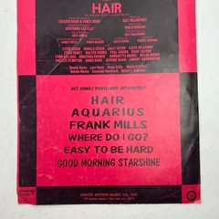 1967-68 Hair The American Tribal Love Rock Musical Sheet Music 5 Pages Vintage
