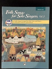 Folk Songs for Solo Singers, Vol 2 Medium Low Solo Voice Piano Jay Althouse w/CD