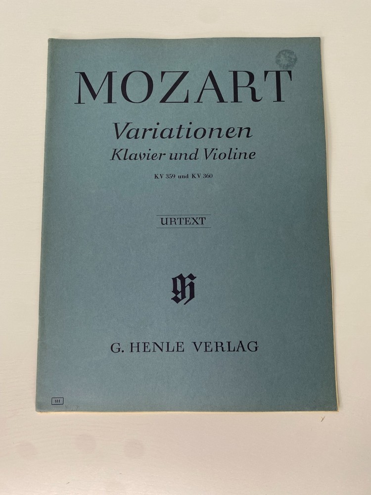 Mozart Variations for Piano & Violin Henle Verlag Urtext Edition VTG Sheet Music