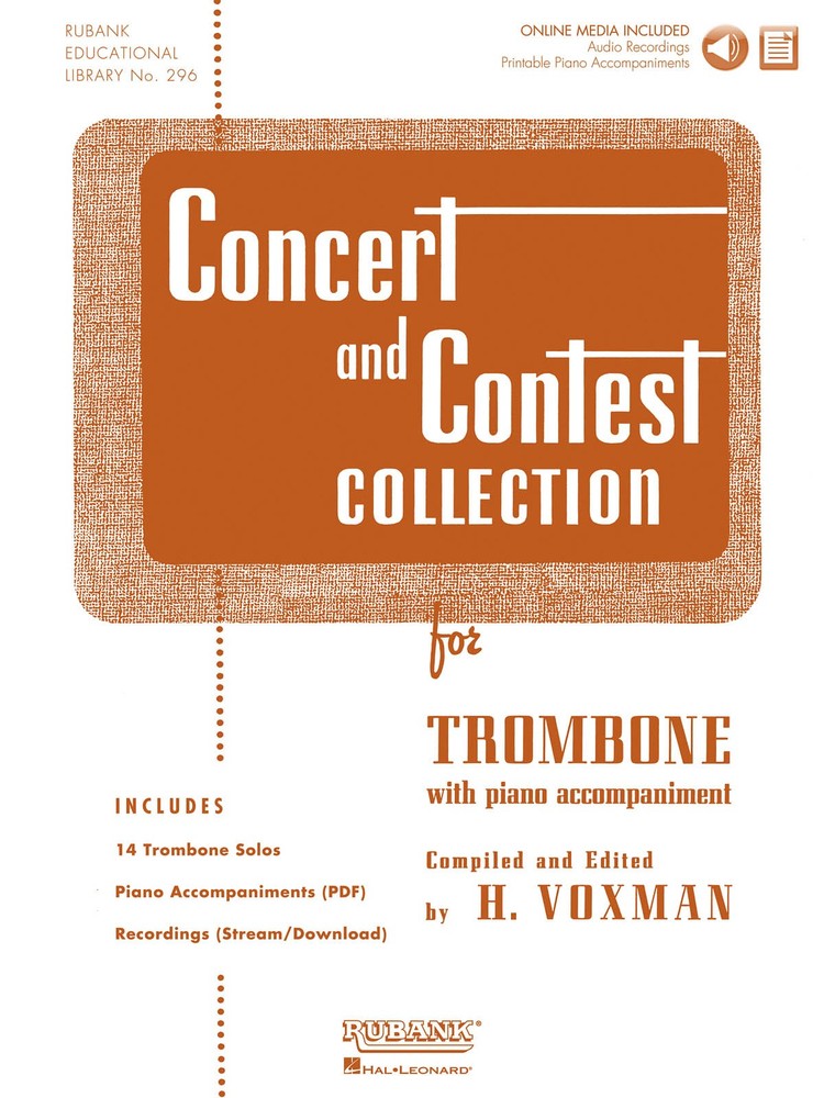 Concert and Contest Collection for Trombone Solo Sheet Music Rubank Book & Media