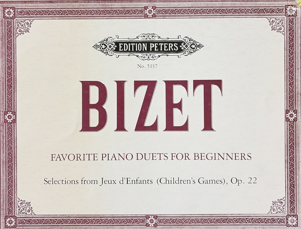 Bizet Jeux d&rsquo;Enfants Op 22 for 1 Piano 4 Hands Edition Peters Sheet Music Book