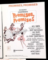 Vintage Promises Promises Sheet Music Lot Of 3 Bacharach David 1968 Broadway Mus