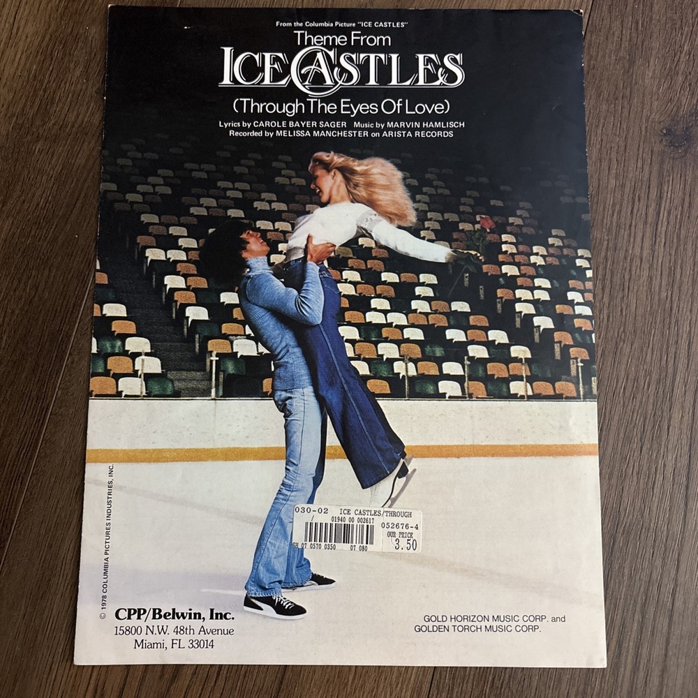 Vintage “Through The Eyes Of Love” Theme From Ice Castles Sheet Music 1978