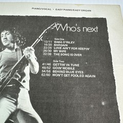 Who&rsquo;s Next The Who Songbook 1971 PB Piano Vocal Easy Piano/Easy Organ