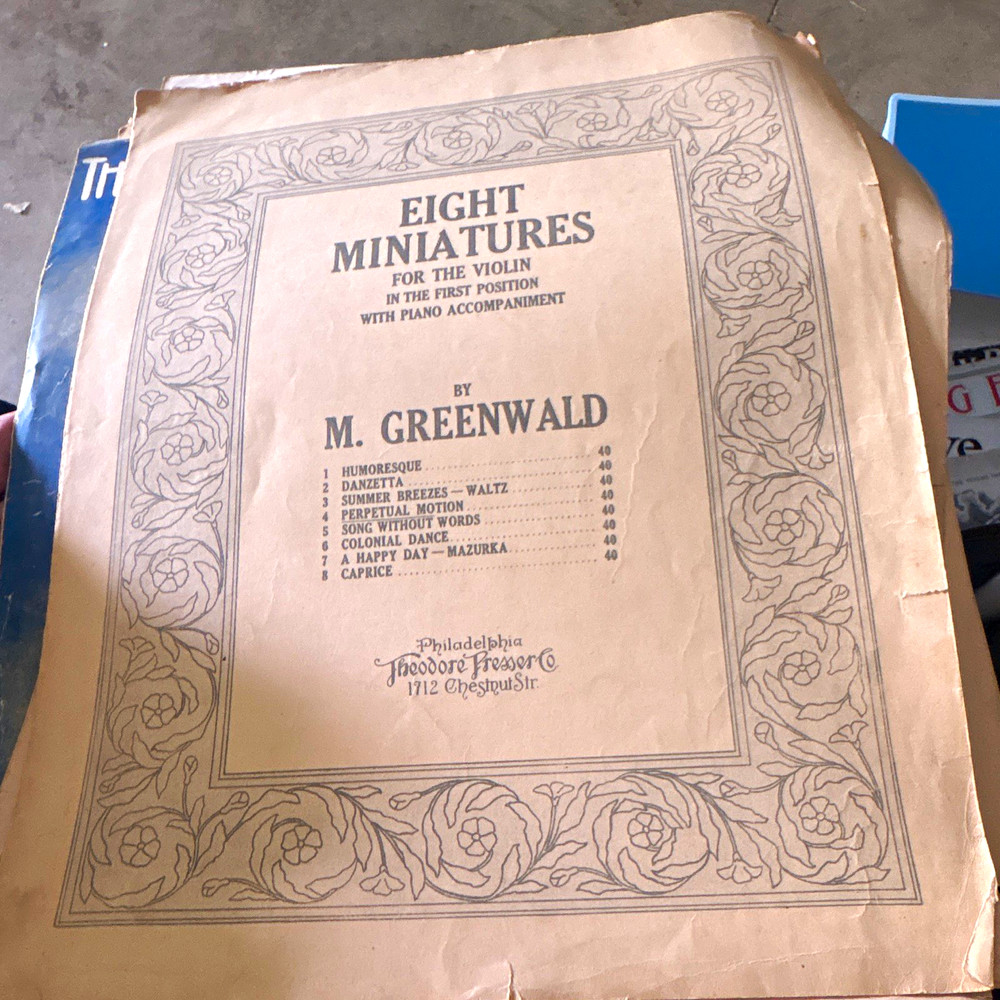 Theodore Presser Eight Miniatures Violin First Position Sheet Music Piano Duo