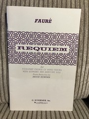 Faure Requiem Four-Part Chorus Soprano Baritone Soli Piano Schirmer Full Score