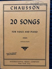 Chausson 20 Songs for High Voice and Piano SC No 1130 International Music French