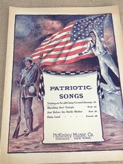Vtg PATRIOTIC Sheet Music with Vocals Colorful Cover Art Graphics Lot of 12 USA
