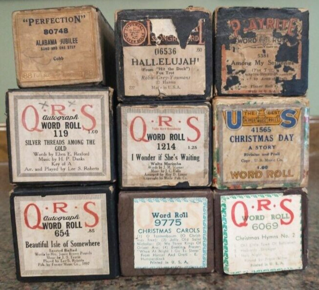 ANTIQUE Word Player Piano Rolls PICK FROM LIST – ASSORTED TITLES ALL TESTED