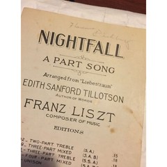 Nightfall A Part Song Arranged from Liebestraum Edith Sanford Tillotson/Franz Li