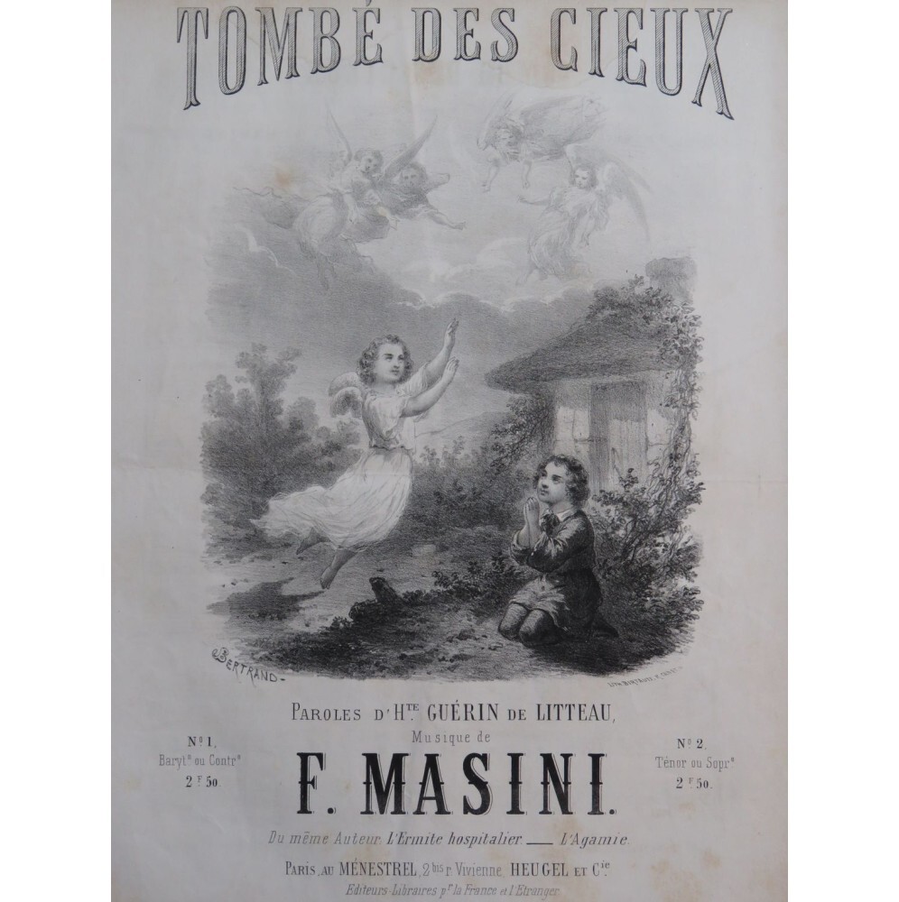 Masini F.Nightfall Of Heaven Singer Piano 19th Century