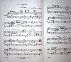 The Butterfly N. Louise Wright Piano Sheet Music 1919 G. Schirmer Early Grades