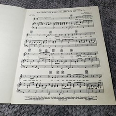 Raindrops Keep Fallin&rsquo; On My Head Sheet Music from Butch Cassidy P/V/G Bacharach