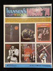 HANSEN&rsquo;S POP-N-ROCK MUSIC &rsquo;74 Songbook~22 Hits~Charles Hansen~Piano/Vocal