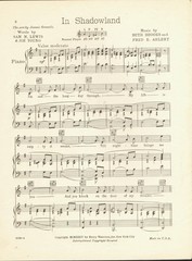 In Shadowland 1924 Female Impersonator LIONEL MIKE AMES Sheet Music!