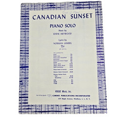 Canadian Sunset Sheet Music Piano Solo Jazz Eddie Heywood 1963 Song Vtg