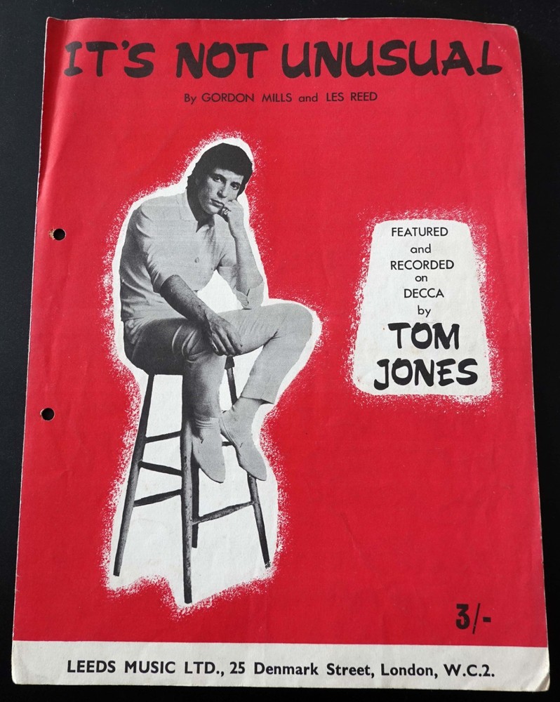 IT&rsquo;S NOT UNUSUAL – Original Sheet Music, Recorded by Tom Jones Published 1965