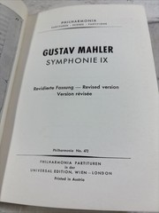 Vintage Mahler Symphony 9 Pocket Score 1912 Philharmonia #472 Revised Edition