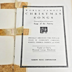 World Famous Christmas Songs Piano Vocal Red Songbook Music Songs 1957 Vtg MCM