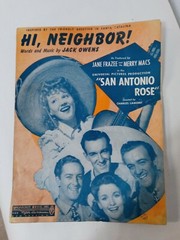 Hi Neighbor Sheet Music Vintage 1941 San Antonio Rose By Jack Owens