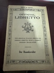 Official Libretto rosenkavelier Music New York 1946s
