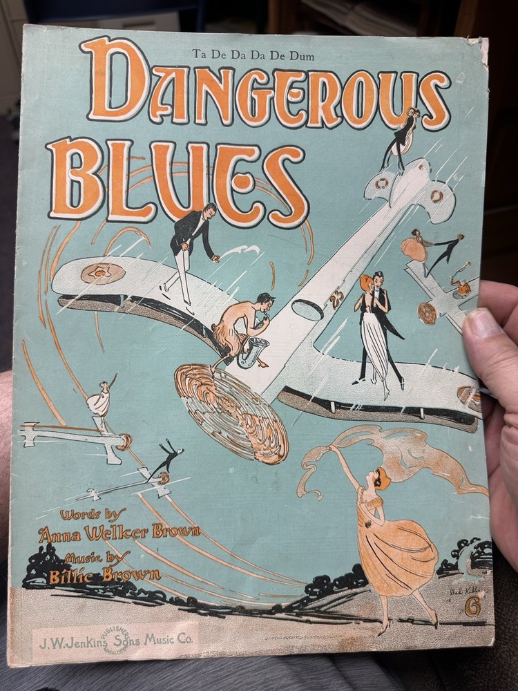 M 9×12 Kansas City RAGTIME Sheet Music DANGEROUS BLUES