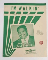 Fats Domino I&rsquo;m Walkin&rsquo; Sheet Music 1957 Imperial Records Vintage