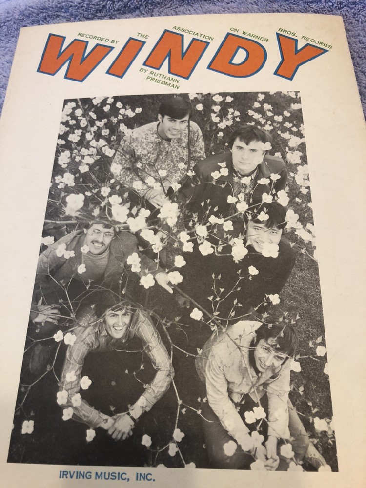 Vintage 1967 Windy Sheet Music The Association Ruthann Friedman Pop Folk Hit