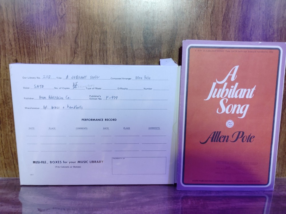 A Jubilant Song Allen Pote SATB Choral Anthem Lot 35 Copies Hope Publishing F-97