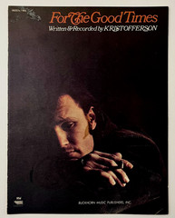 1968 For The Good Times Kristofferson Guitar Piano Vocal Vintage Sheet Music