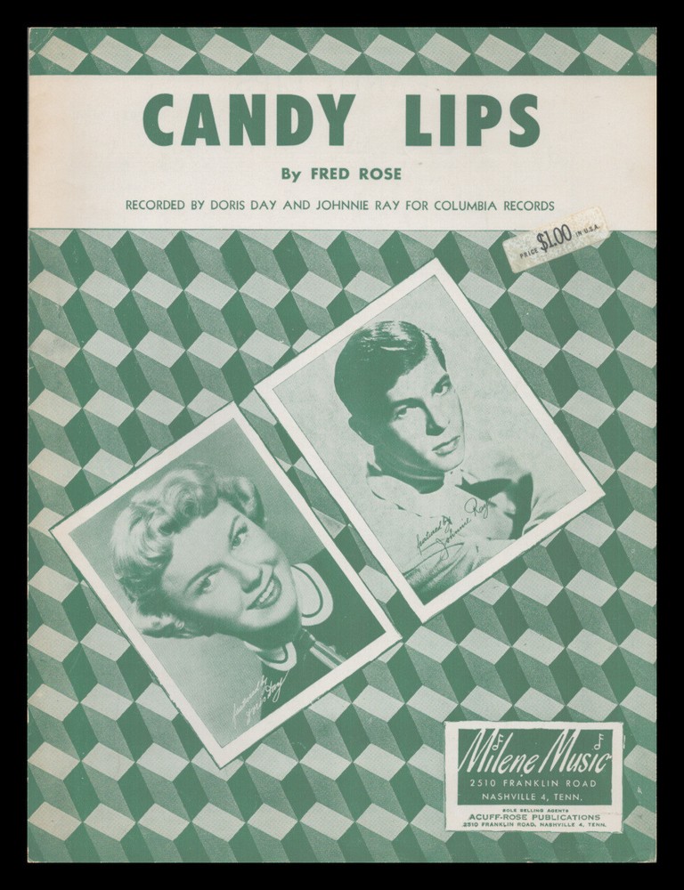 CANDY LIPS Fred Rose 1950 DORIS DAY/JOHNNIE RAY Vintage Sheet Music