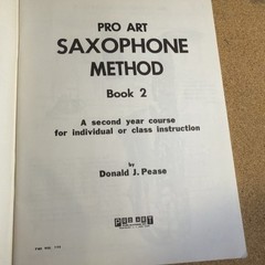 Pro Art Saxophone Method, Book 2 Vintage 1963 Excellent Condition