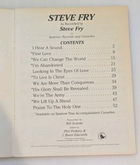 Steve Fry – Sheet Music Songbook, 1986, CHRISTIAN, Sparrow/Birdwing RARE VINTAGE