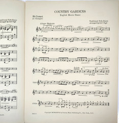Country Gardens ( English Morris Dance) Piano & B flat Coronet/Trumpet VTG 1937