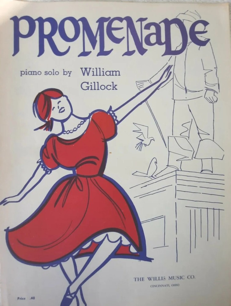 Promenade Piano Sheet Music 1971 By William Gillock, Willis Music Co Graphics