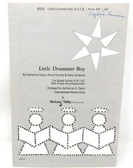 Little Drummer Boy Sheet Music 1960 Piano SATB Mixed Voices Choir Piano